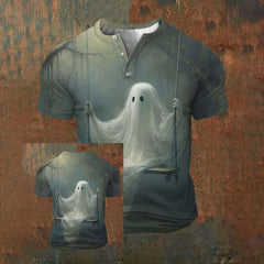 Retro Ghost Henley Shirt
