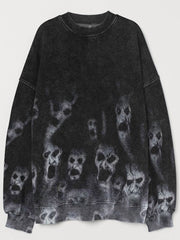 Men's Halloween Vintage Skull Print Sweatshirt