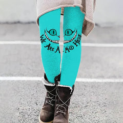 Halloween We Are All Mad Print Leggings