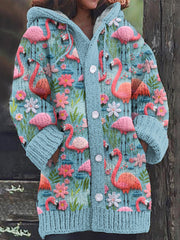 Water Floral Art Pattern Women's Cardigan Sweater