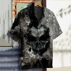 Men's Vintage Skull Casual Printed Shirt