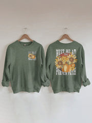 Halloween Pumpkin Patch Crew Neck Sweatshirt