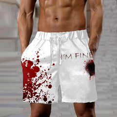 Men's Bloodstain I'm Fine Printed Shorts