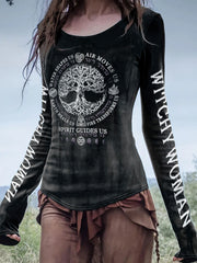 Women's Witch Spirit Guides Us Print Tops