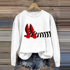 Women's Halloween Red Shoes Print Sweatshirt