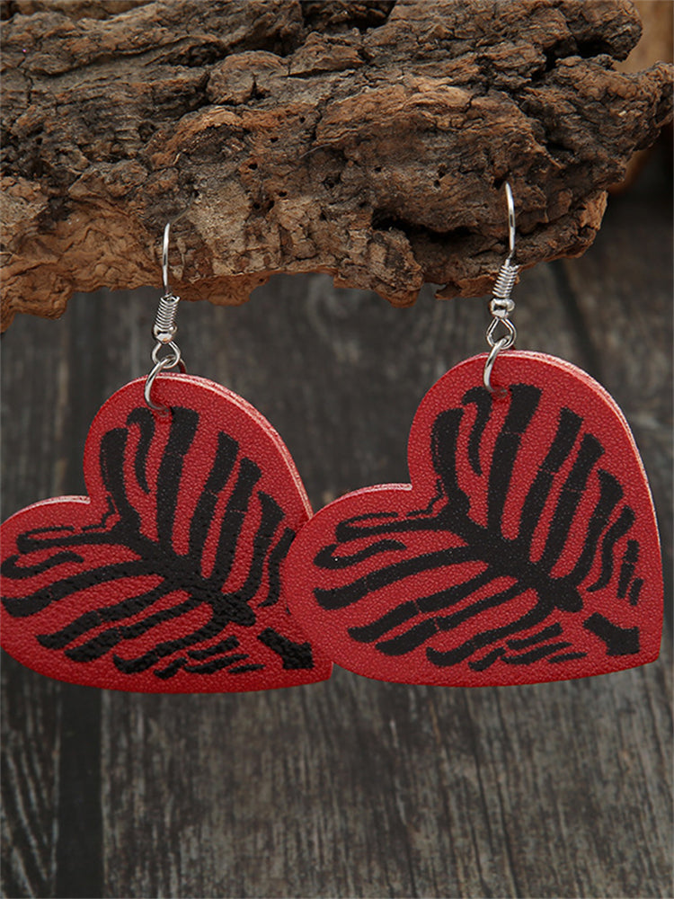 Skeleton Inspired Heart Pendant Earrings