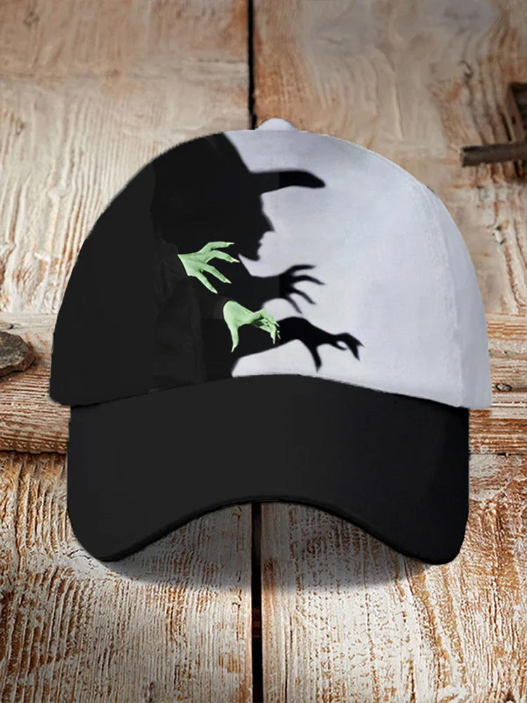 Unisex Halloween Witch Shadow Print Hat