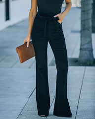 Women's Stretch-fit lace-up wide-leg flared jeans