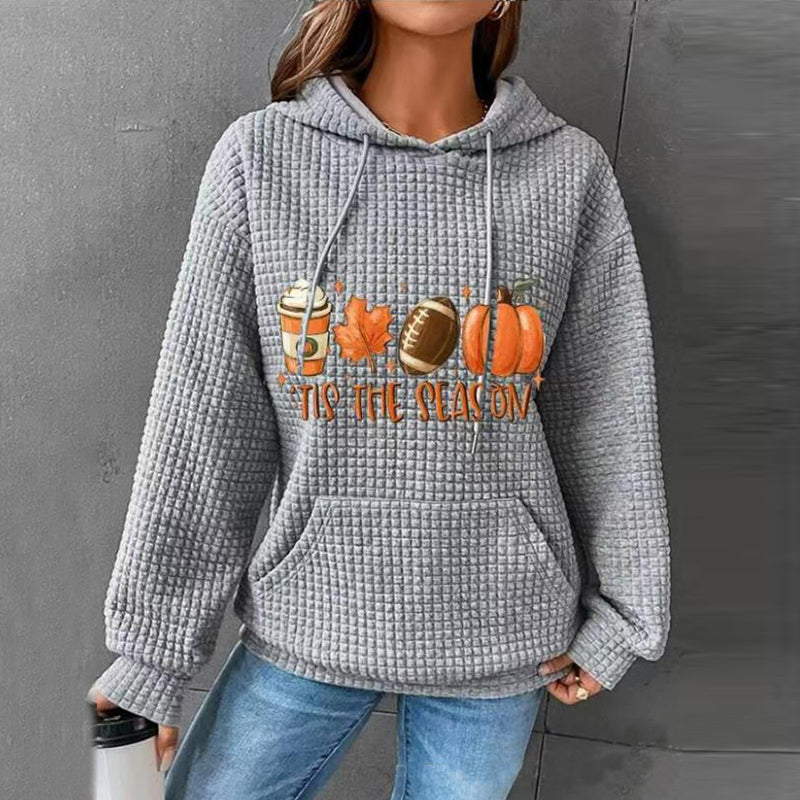 Halloween Pattern Comfortable Casual Panel Pocket Hoodie