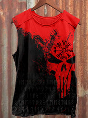 Viking Vegvisir Skull Contrast Comfy Tank Top