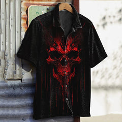 Men's Vintage Skull Casual Printed Shirt