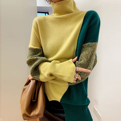 High Neck Contrast Sweater