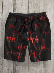 Men's Vintage Horrible HA Art Print Drawstring Shorts