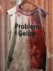 Men's Bloody Problem Solved Halloween Print Vest