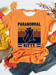 Paranormal Kitty Lovely Cat Ghost Graphic T Shirt