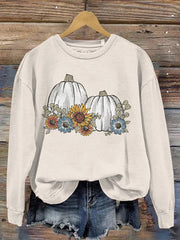 Halloween Fall Pumpkins Crew Neck Sweatshirt