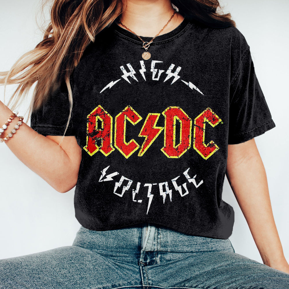 Rock Band Inspired Crewneck Vintage Washed T Shirt