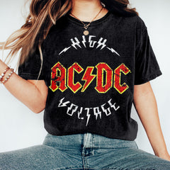 Rock Band Inspired Crewneck Vintage Washed T Shirt