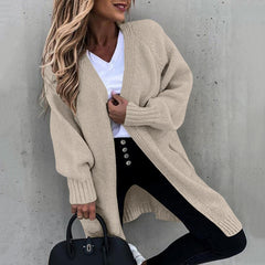 Loose Mid-Length Sweater Cardigan