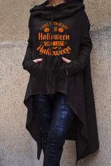 Halloween Pumpkin Print Irregular Hoodie
