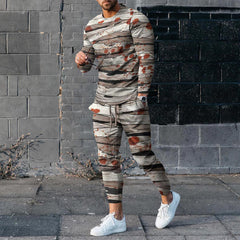 Men's Halloween Blood Printed Long Sleeve T-Shirt And Pants Co-Ord