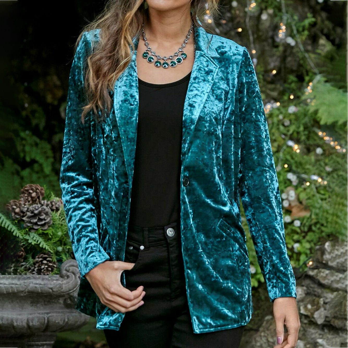 Casual Solid Color Long Sleeve Lapel Jacket