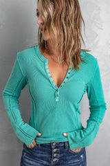 Women's Ribbed Knit Long Sleeve Top