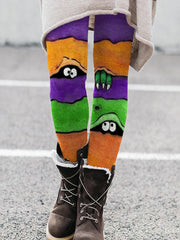 Halloween Lovely Monster Colorblock Leggings