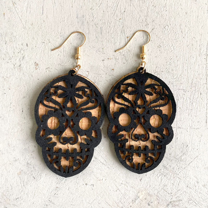 Casual Three-Dimensional Stitching Skull Earrings