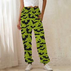 Halloween Bat Print Casual Sweatpants