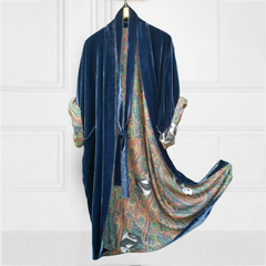 Fashion Casual Lined Printed Kimono Duster