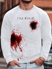 Men's Halloween Printed Raglan Sleeve Sweatshirt