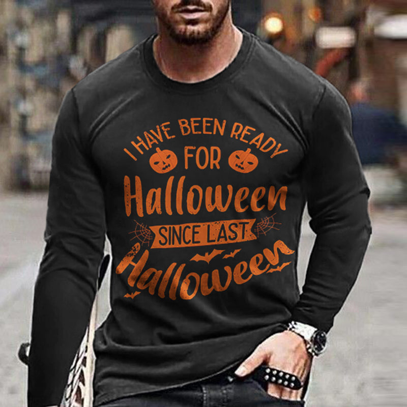 Men's Halloween Character Graphic Long Sleeve T-Shirt