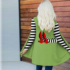 Classic Ruby Red Shoes Halloween Witch Legs Comfy Cardigan