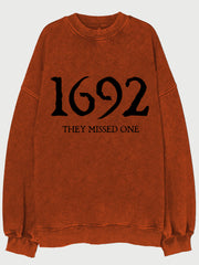 Vintage Halloween 1692 They Missed One Washed Sweatshirt