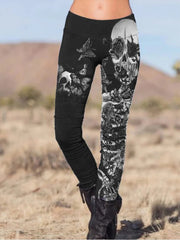 Punk Skull Print Leggings