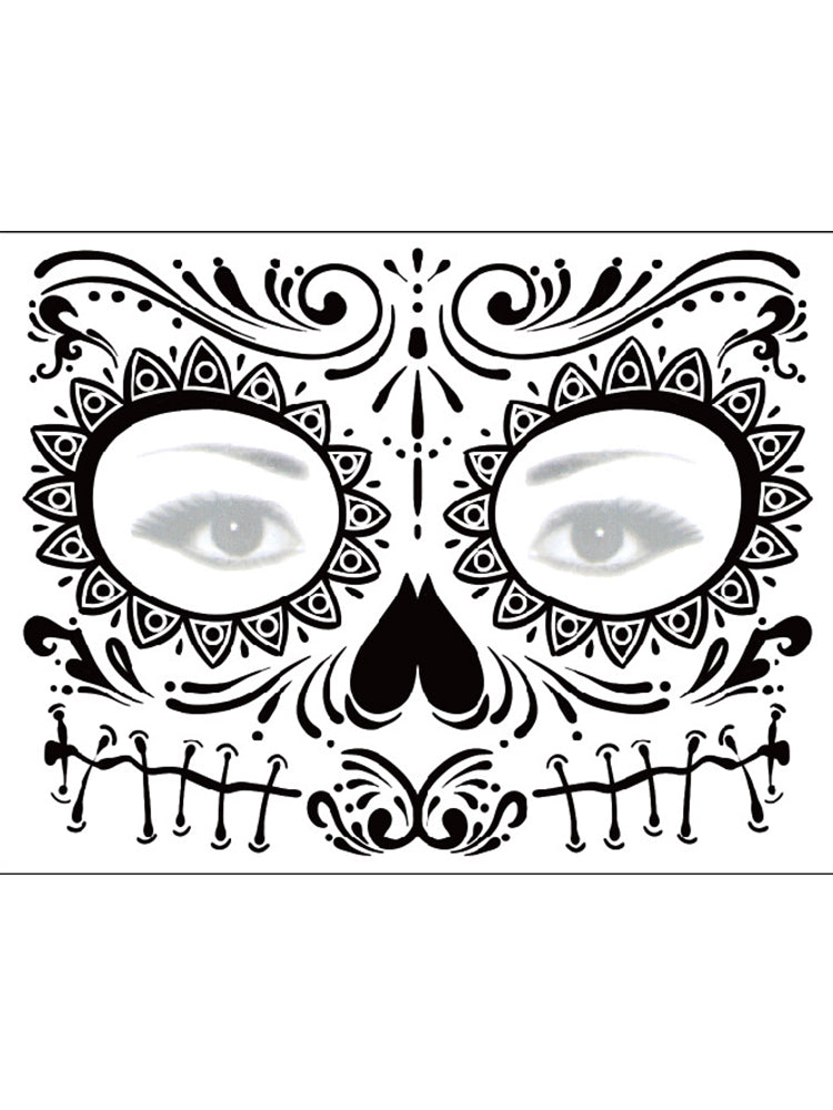 Sugar Skull Inspired Face Temporary Tattoo