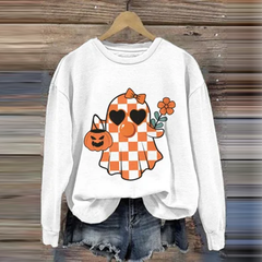 Halloween Pumpkin Ghost Autumn Printed Women's Sweatshirt