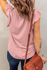 Women's Pink V Neck Sleeveless Tee