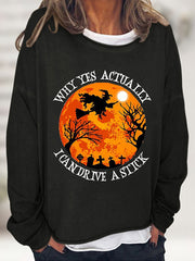 Spooky Witch Round Neck Sweatshirt