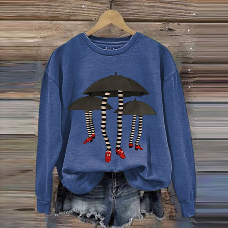 Women's Halloween Witch Print Casual Sweatshirt