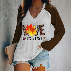 Love It'S Fall Y'All Print Long Sleeve T-Shirt
