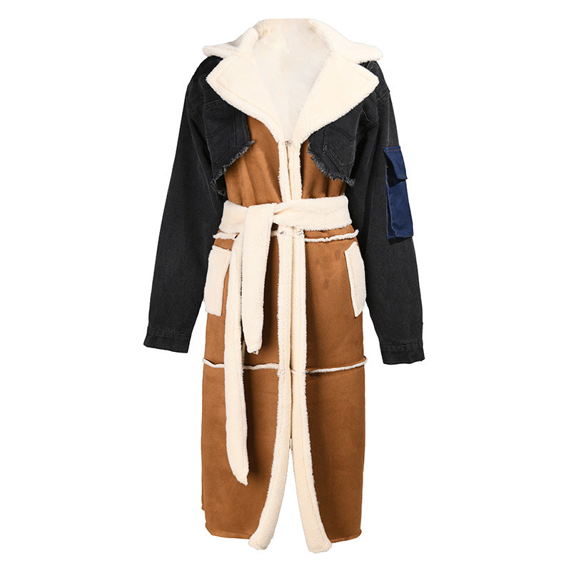 Lambswool Patchwork Fleece Coat