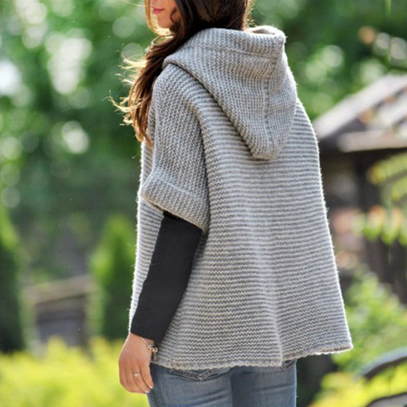 Loose Knit Hooded Cardigans For Women
