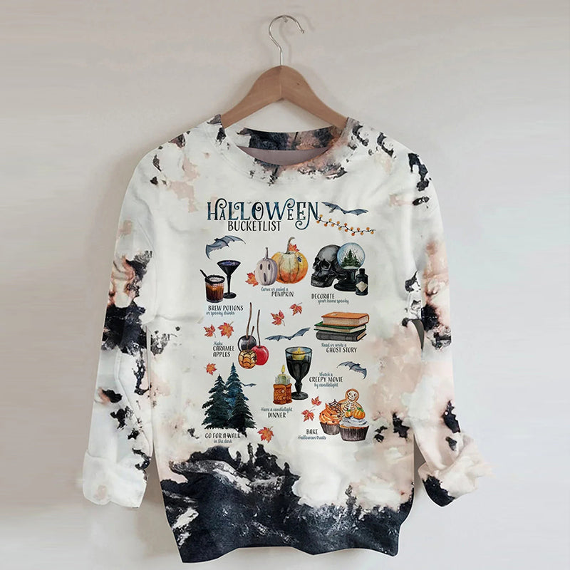 Halloween Bucketlist Casual Printed Sweatshirt