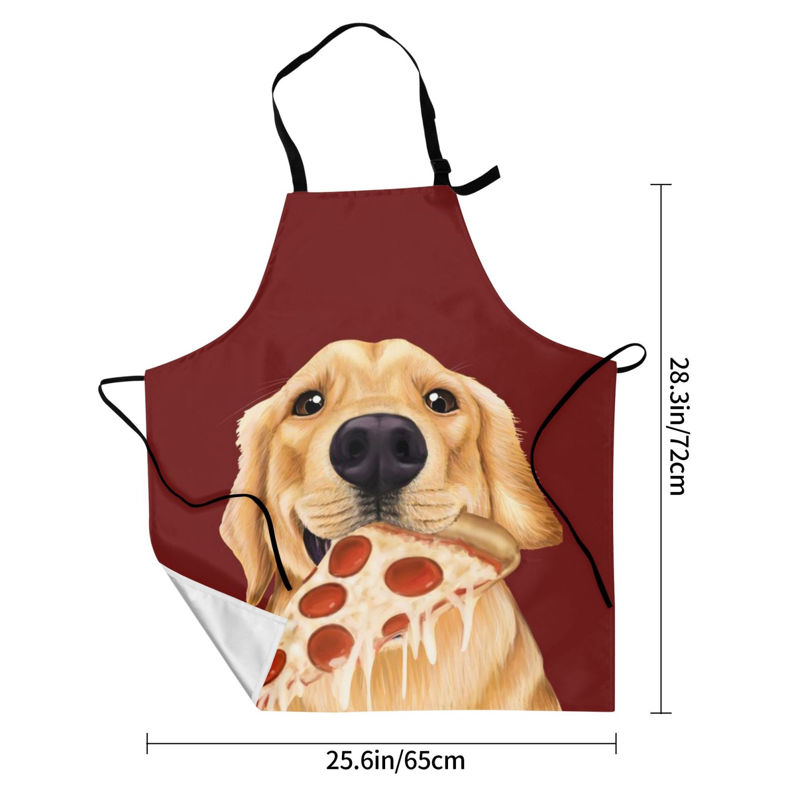 Eating Pizza Dog Print Apron