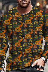 Fashion Men's Pumpkin Long Sleeve T-Shirt