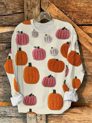 Women'S Halloween Pumpkin Print Sweatshirt