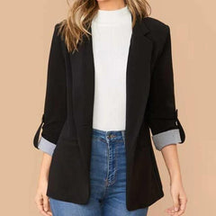 One Button Stripe Panel Casual Blazer