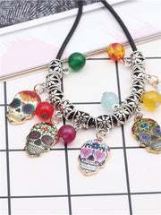 Day Of The Dead Sugar Skulls Beaded Necklace